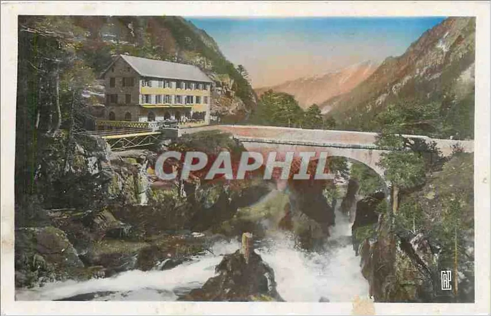 Pont d'Engne - Vue du pont et du bâtiment - Éditeur : Cautrelets - Recto