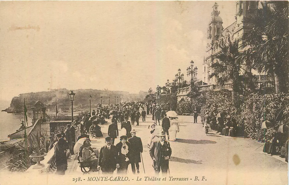 Monte-Carlo - Le Théâtre et Terrasses - B. F. - n° 258 - Recto