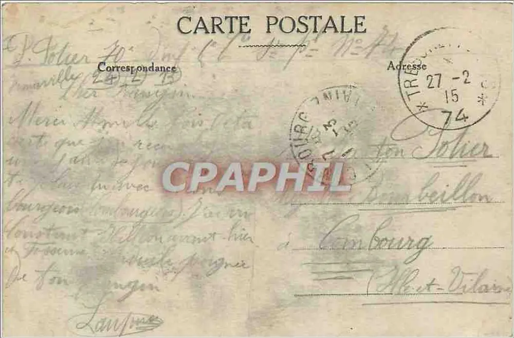 Senlis (Oise) — De rue Bellon na de oorlog van 1914 — anonieme uitgave - Achterkant