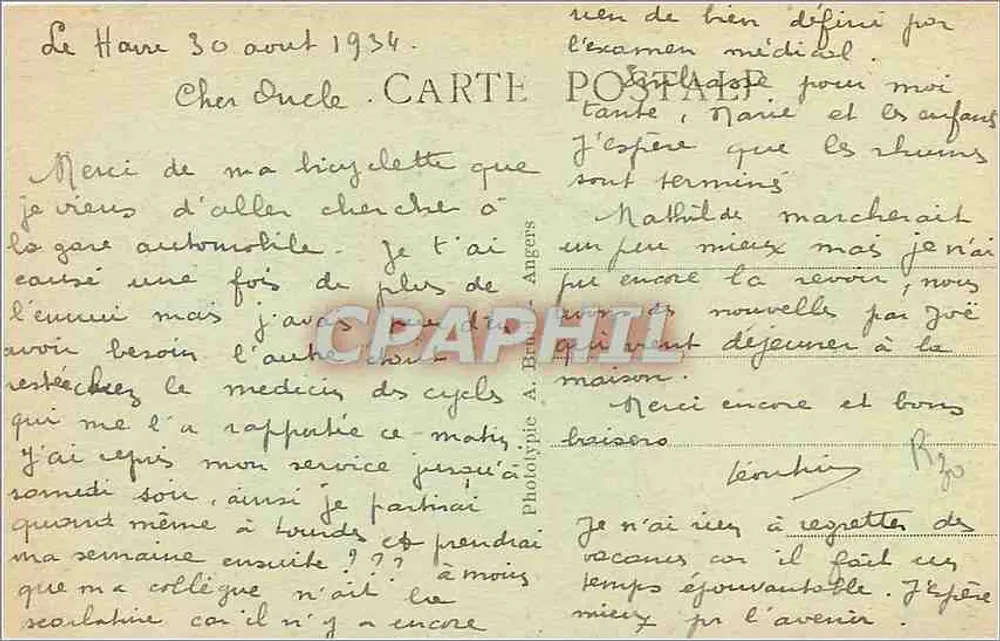 Ilha de Bréhat - Farol do Puon — A.B. editor, n°10 - Verso