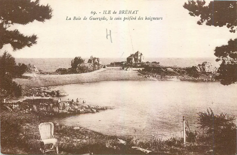 Insel Bréhat — La Baie de Guerzédo, der Lieblingsplatz der Schwimmer — J. Nozais, Verlag, Nantes - Vorderseite