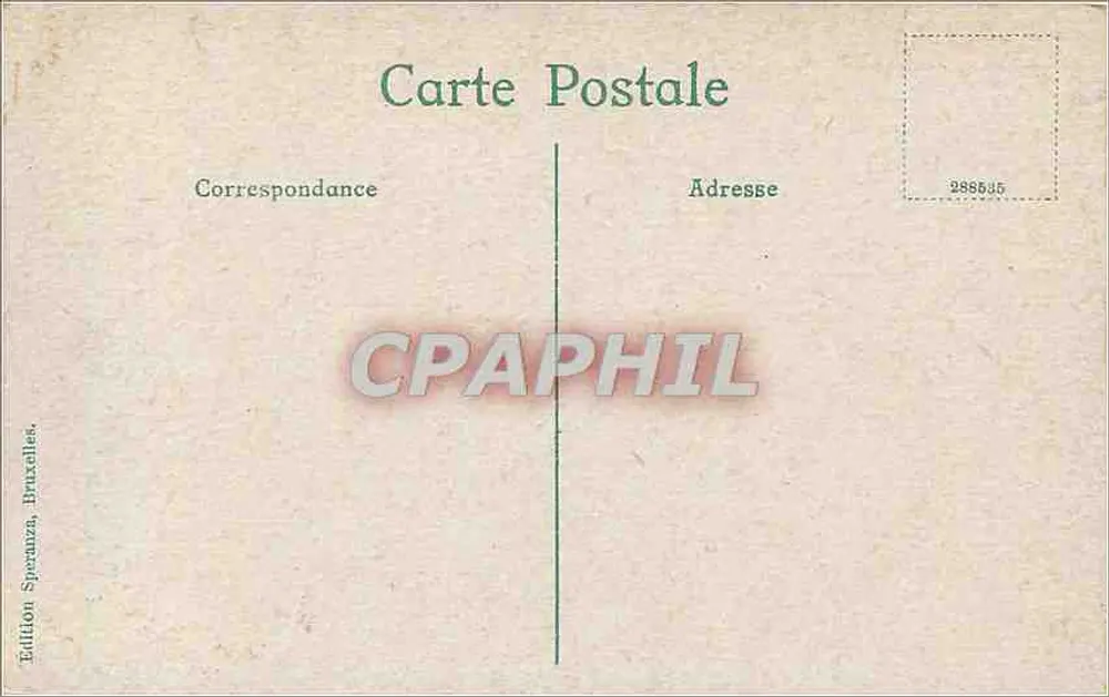 Bruxelles, Grand'place : marché aux fleurs — Édition Speranza, Bruxelles, n° 288635 - Verso