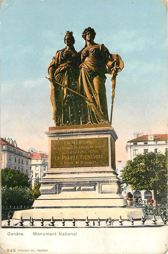 Monumento Nacional — Genebra — Phototypie Co., Neuchâtel n°945 - Frente