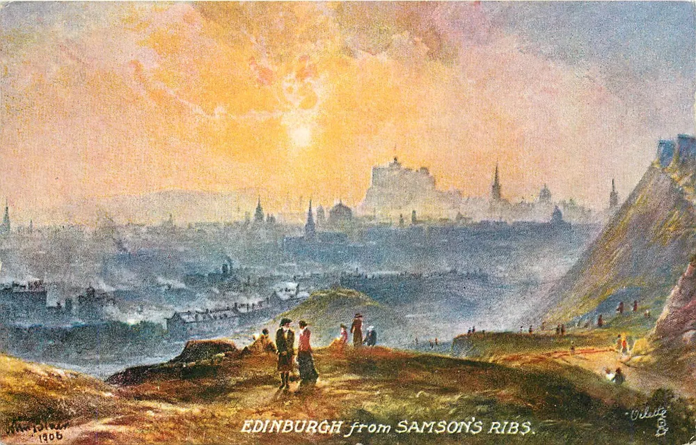 एडिनबर्ग सैमसन के कंधों से — पैनोरमा — टक के पोस्टकार्ड, श्रृंखला 7577 - आगे