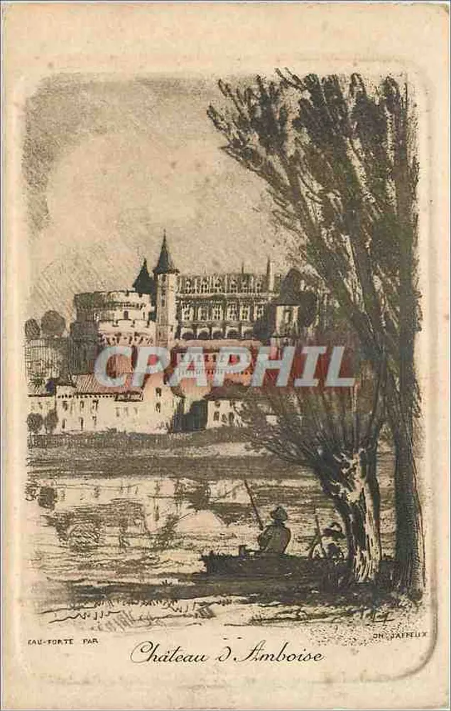Château d'Amboise — gravure d'après Japrelle — éditeur non visible - Recto