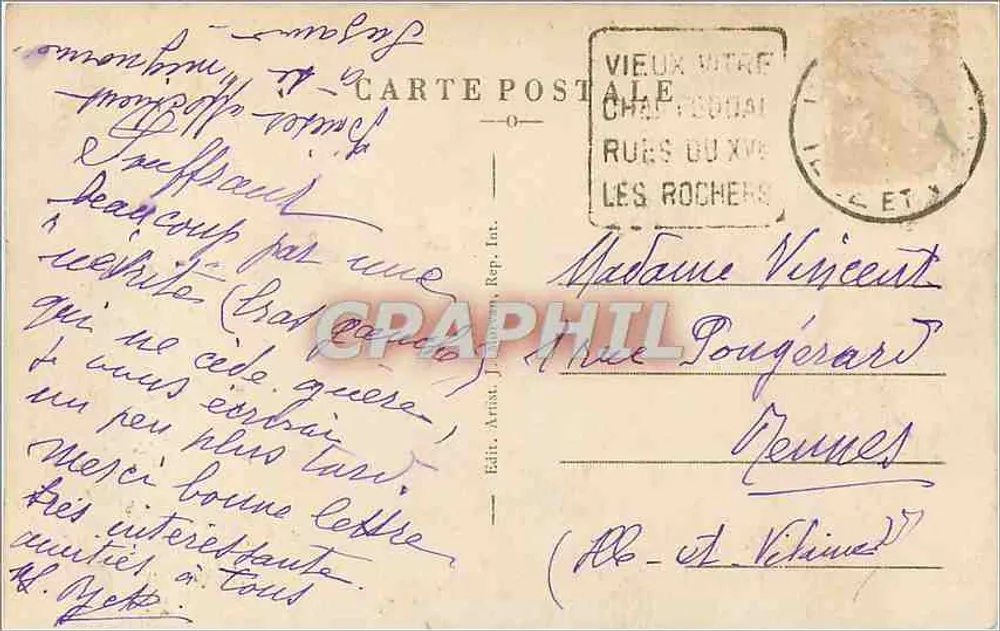 Kapelle der Peinière — Umgebung von Vitré (Ille-et-Vilaine) — Verlag: Artist. Rep. Int. - Rückseite
