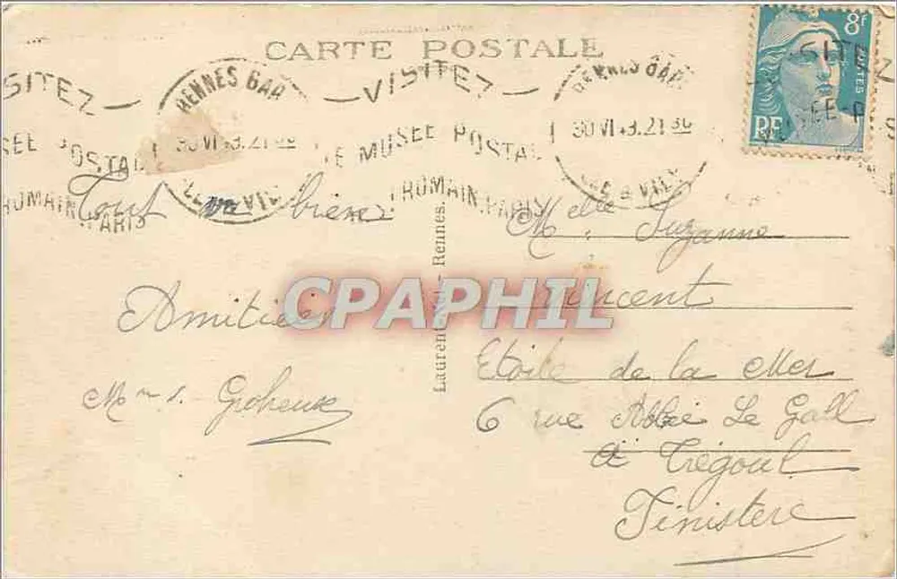 Rennes — O Palácio São Jorge — Magrè - Verso
