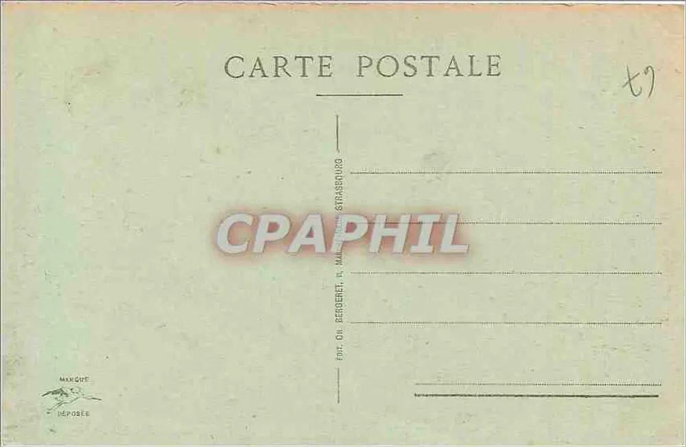 Estrasburgo - A Estação Central — editor Bergeret, n° 281 - Verso