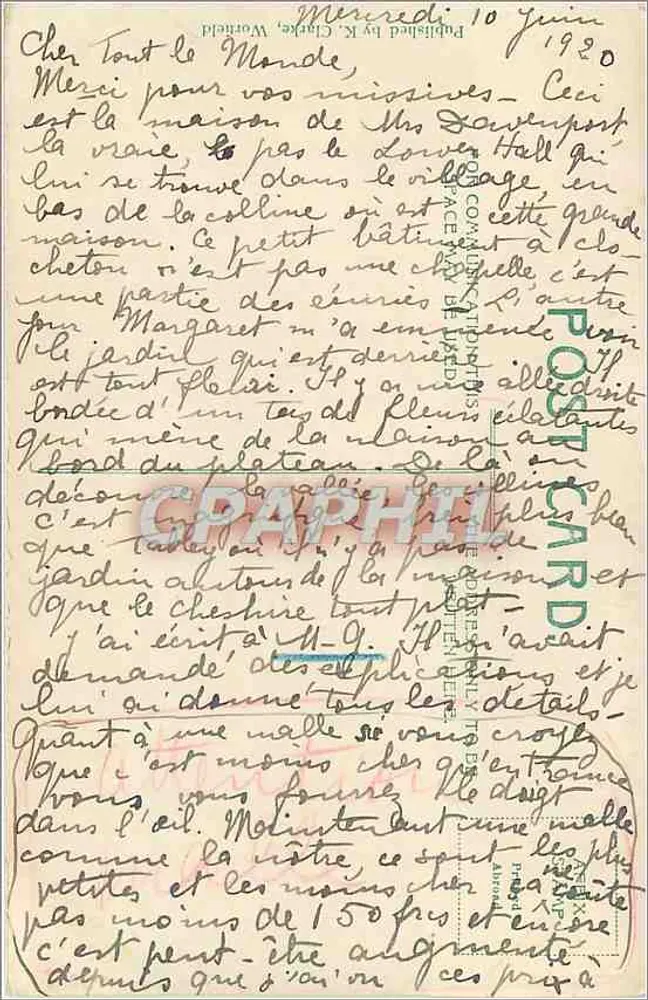 डेवेंपोर्ट हाउस — ग्रामीण घर छोटे घंटी घर के साथ — प्रकाशित कर्ता K. क्लार्क & कंपनी - पीछे