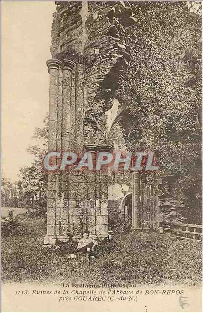 Ruinen der Kapelle der Abtei Bon-Repos — pittoreske Bretagne — Serie 4113 - Vorderseite
