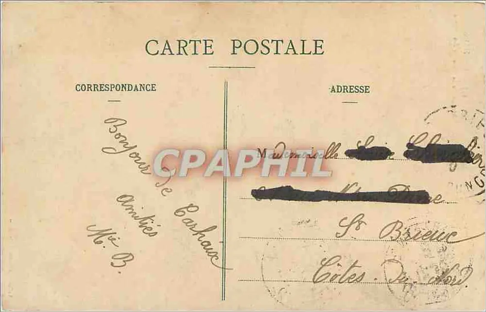 Statue de la Tour d'Anvergne — Carhaix — Éditeur : Collection Villard, n° 5553 - Verso
