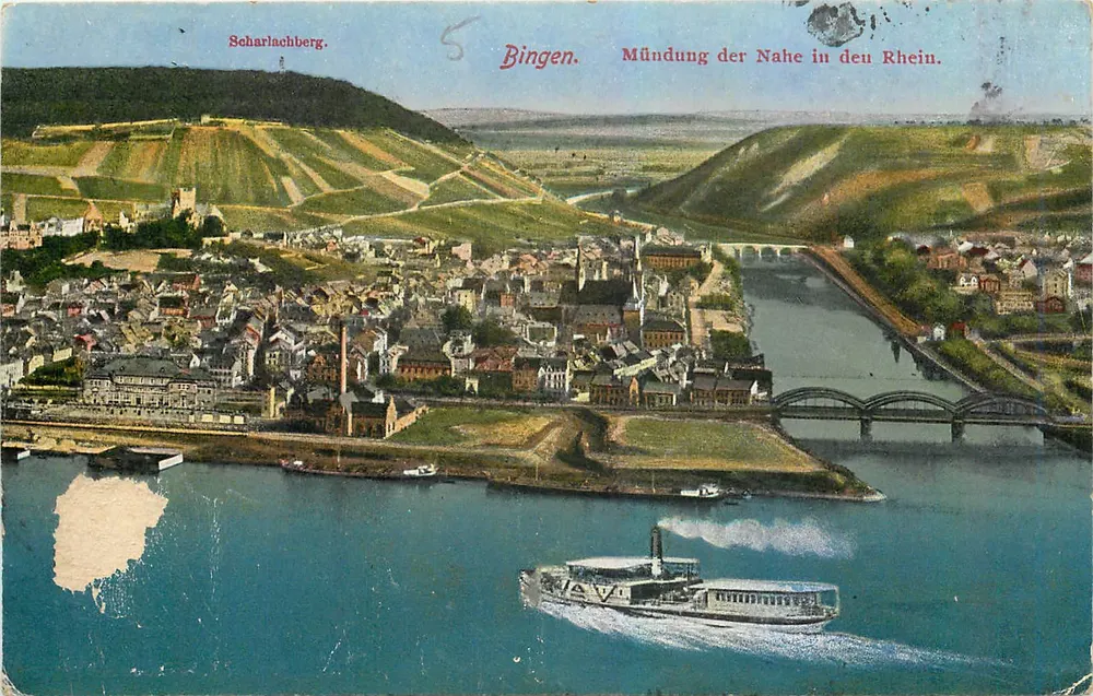 Bingen — Mündung der Nahe in den Rhein — Scharlachberg — Verlag nicht sichtbar - Vorderseite