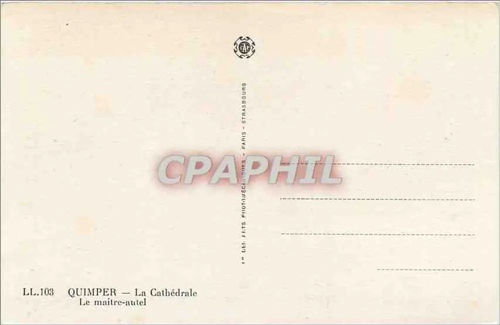 Quimper — A Catedral — O altar-mestre - Verso