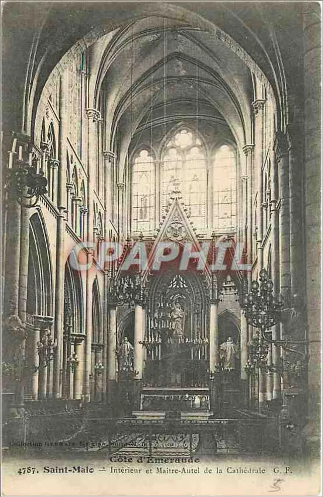 Saint-Male — Innenraum und Hochaltar der Kathedrale — G. F. n° 4787 - Vorderseite