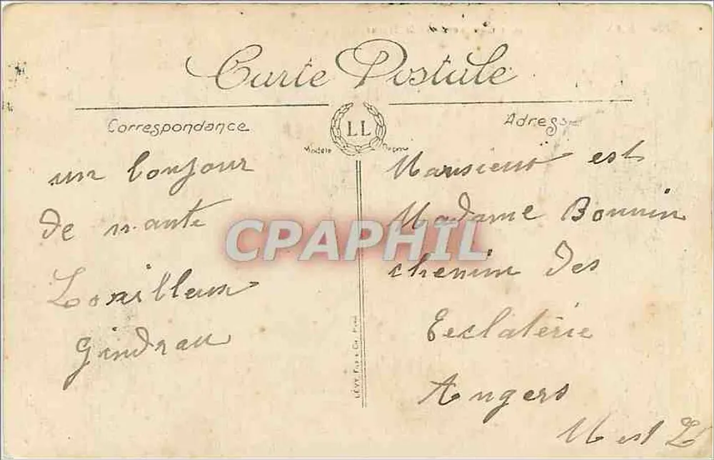 NANTES — O Cours Cambronne e a Estátua — LL - Verso