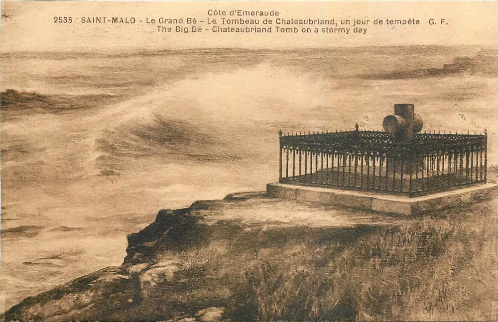Saint-Malo - Der Große Bé - Das Grab von Chateaubriand, ein stürmischer Tag - G.F. - Vorderseite