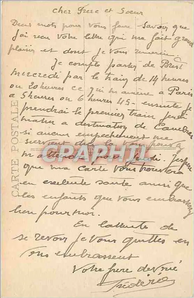 Brest - A Entrada do Porto de Guerra — editor não visível, número de série 4 - Verso