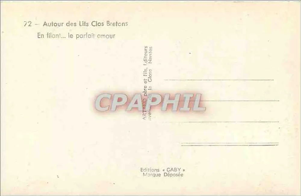 Um die bretonischen Fourposter-Betten — Spinnen... die perfekte Liebe — Éditions GABY, Nantes - Rückseite