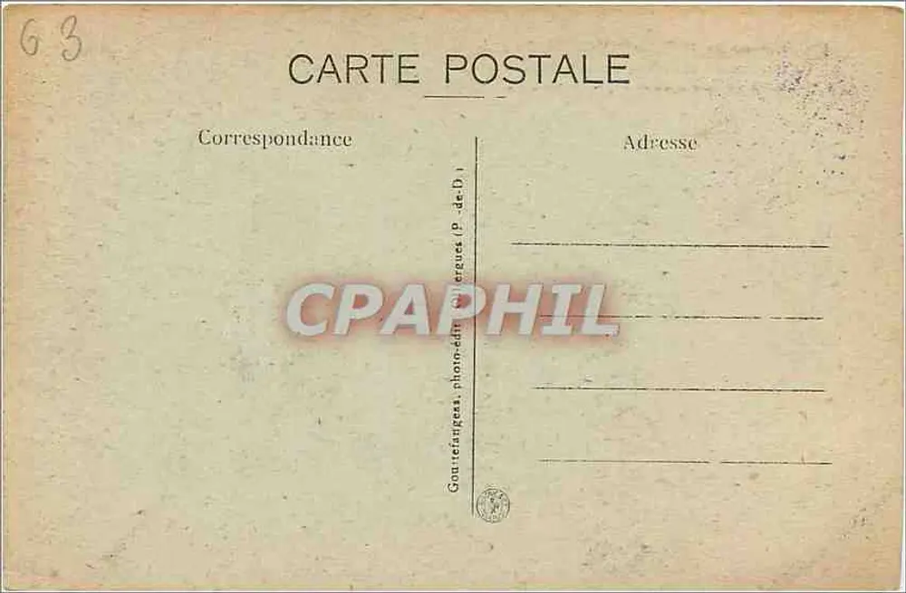 Gipfel des PUY-DE-DOME (1467 m Höhe) — Holzterrasse über einem 300 Meter tiefen Abgrund — G. d'O. — Verlag Goutréfanges (P. de D.) - Rückseite