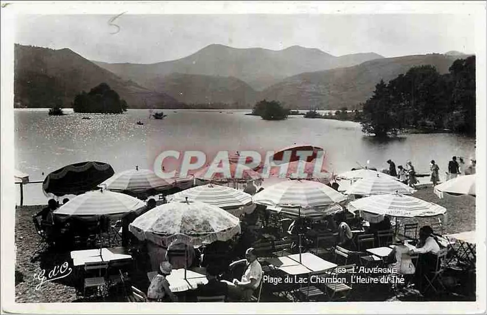 Strand am See Chambon — Teezeit — L. Auvergne, Nr. 169 - Vorderseite