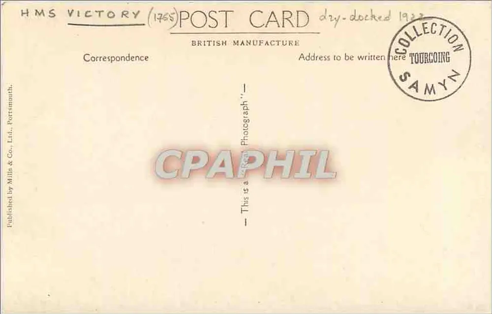 H.M.S. VICTORY — Die Kathedrale der Marine — Mills & Co. Ltd., Portsmouth, n°136 - Rückseite
