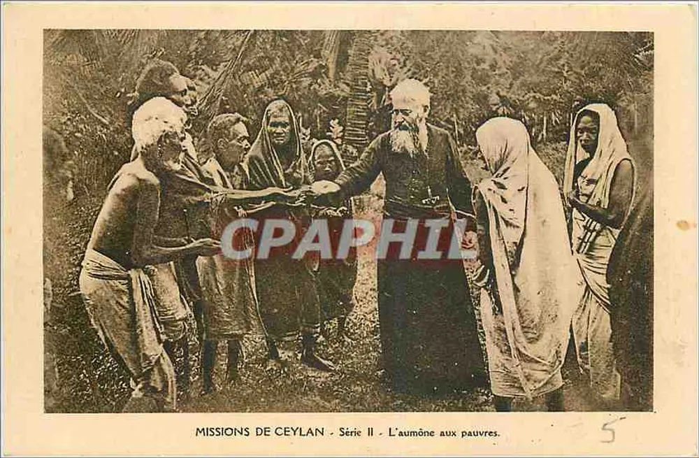 Missions de Ceylan - Série II - L'aumône aux pauvres - Recto