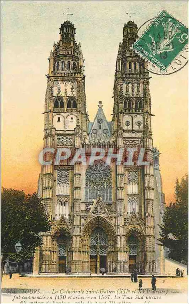 Tours — La Cathédrale Saint-Gatien (XIIe et XVIe siècles) — éditeur anonyme, n° 314 - Recto