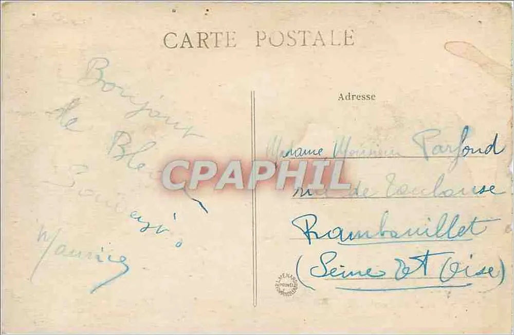 Fontaine Sanguinée — Forêt de Fontainebleau — Verlag: Studio Photo Artistique L.M. — Nr. 125 b - Rückseite