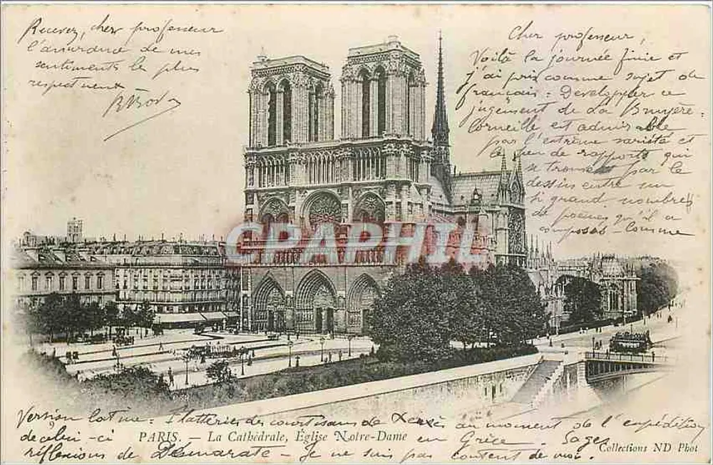 Paris — Die Kathedrale, Kirche Notre-Dame — Verleger: Delemarate - Vorderseite