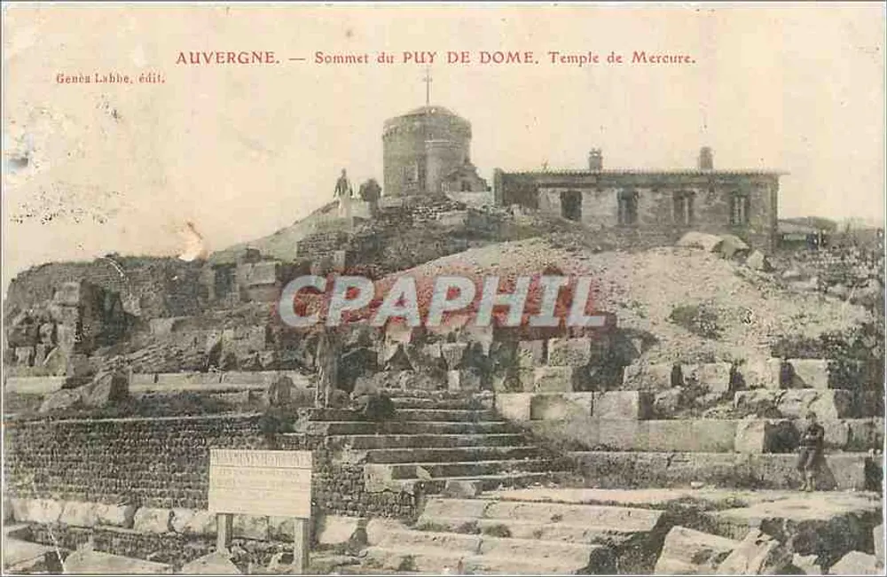 Auvergne — Gipfel des Puy de Dôme. Tempel des Merkur — Genoa Labbe, Verlag - Vorderseite