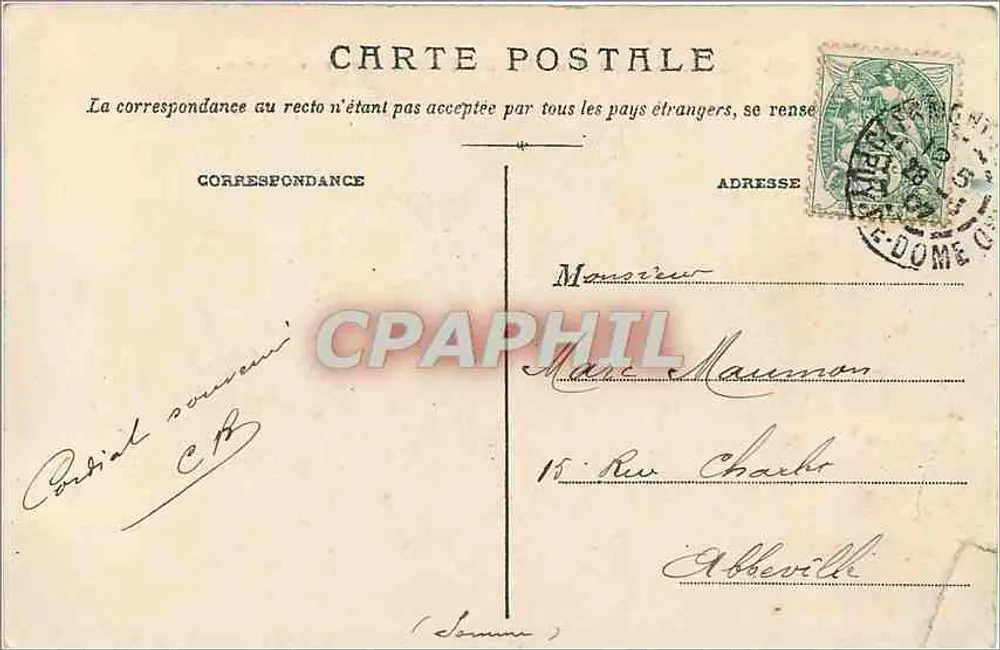 Auvergne — Gipfel des Puy de Dôme. Tempel des Merkur — Genoa Labbe, Verlag - Rückseite