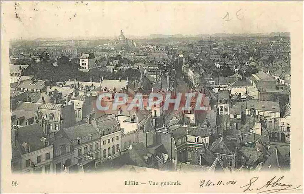 Lille — Vue générale — éditeur L. Abrey, n° 96 - Frente