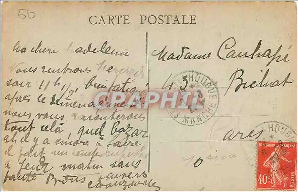 St-Vaast-la-Hougue (Manche) — Fischerboote am Hafen — Verleger J. Bégon - Rückseite