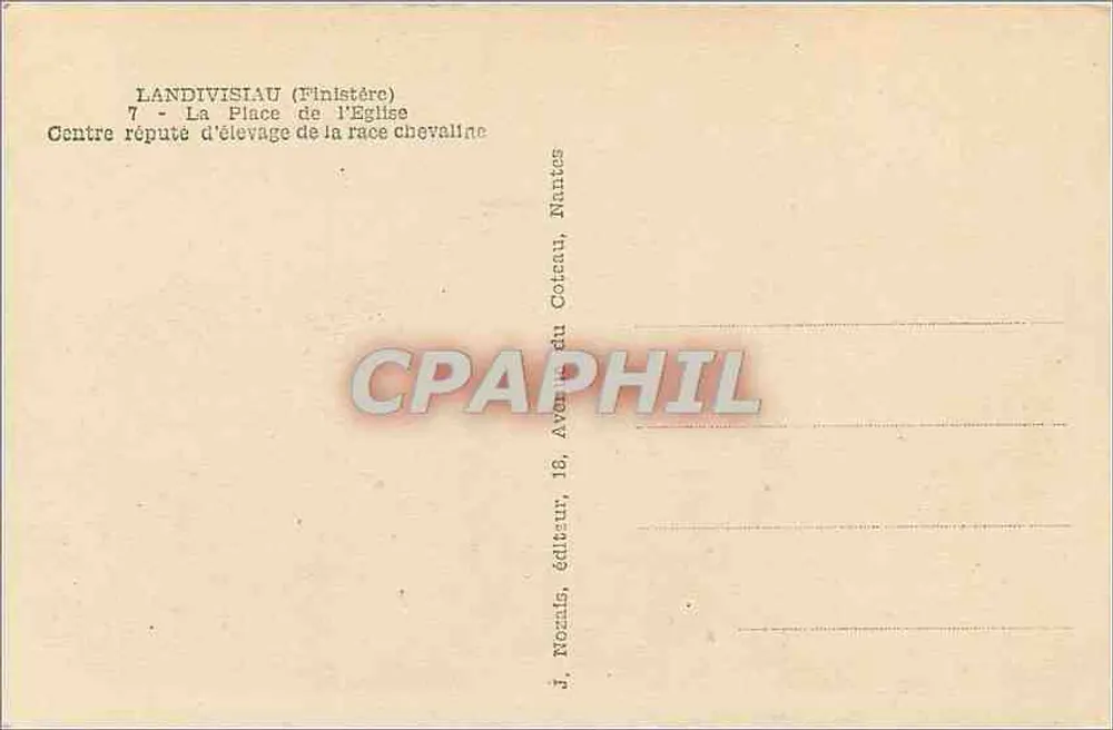 Landivisiau (Finistère) — Die Kirchplatz — J. Nornis, Verlag, Nantes - Rückseite