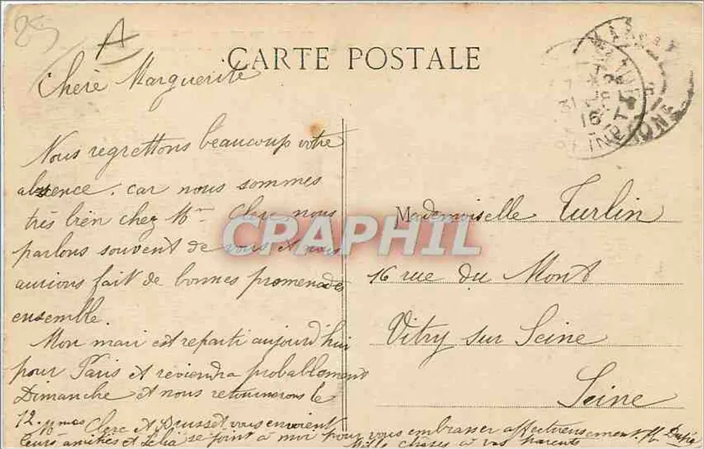 Besançon — O rio Doubs e a Porta Taillée — Ed. L. Galliard-Prêtre, Besançon - Verso