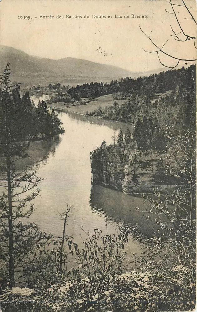 Entrée des Bassins du Doubs et Lac de Brenets — Édition Henri Guillaume — n° 20395 - Recto