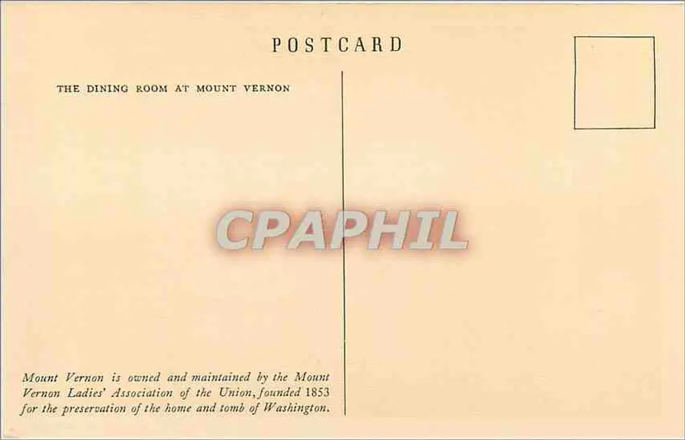माउंट वर्नन पर खाना पकाने की जगह — प्रकाशक M.V.L.A. संख्या 1938 - पीछे