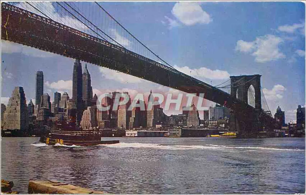 Brooklyn Bridge — Nova York — Publicado por Alfred Mainzer, 118 E. 28th St., Nova York City 16, N.Y. - Frente