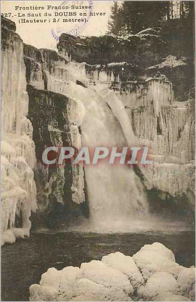 O Salto do DOUBS no inverno — Fronteira Franco-Suíça — n° 327 - Frente