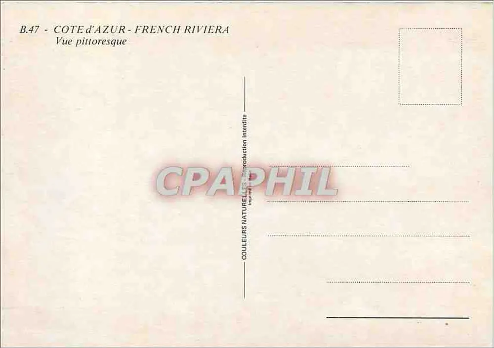 Côte d'Azur — Vue pittoresque — B.47 - Verso