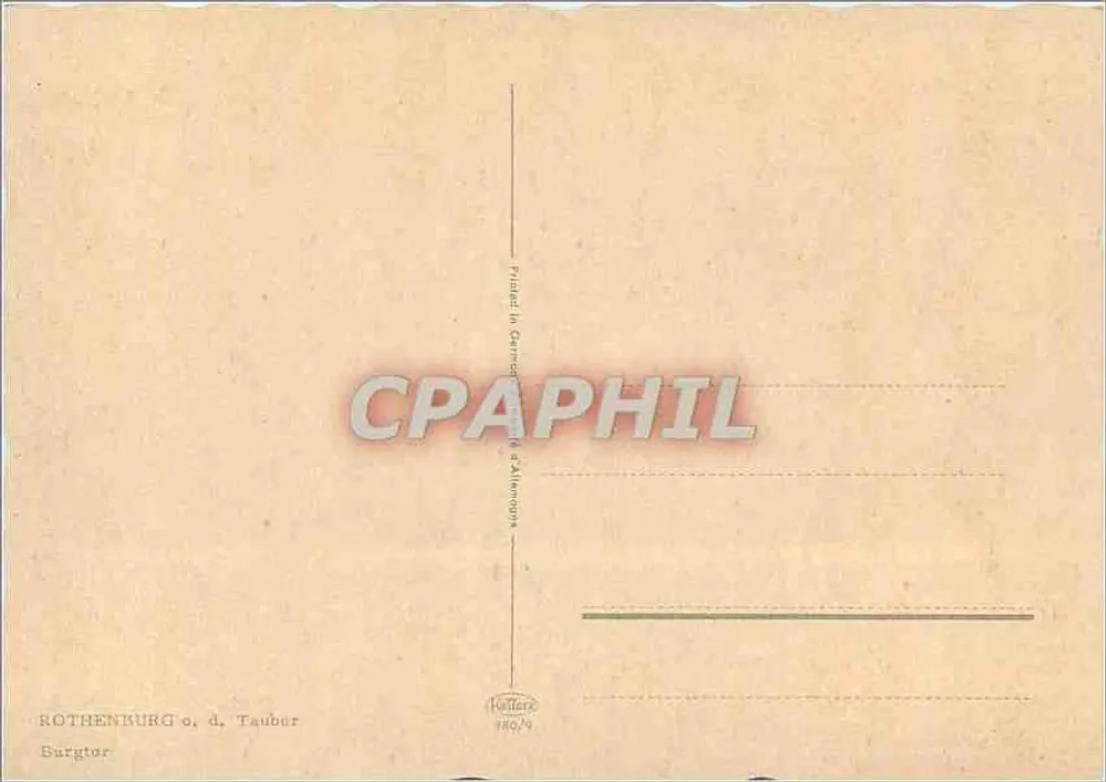 Rothenburg o. d. Tauber — Burgtor — editor Kedere, n° 180/4 - Verso