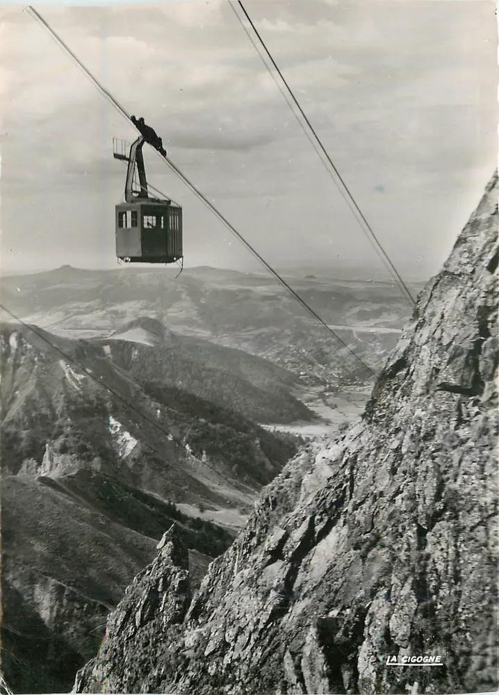 Der Seilbahn über die Aiguilles du Sancy — La Cigogne, n° 63.236.74 - Vorderseite