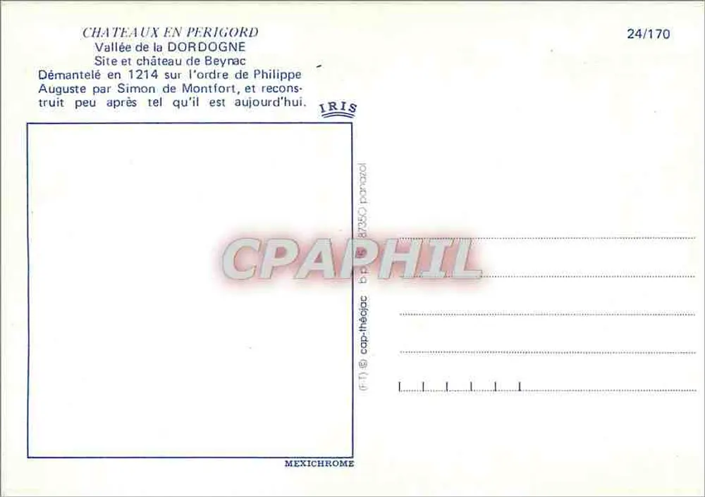 Schlösser im Périgord — Tal der Dordogne — Ort und Schloss Beynac — IRIS 24/170 - Rückseite