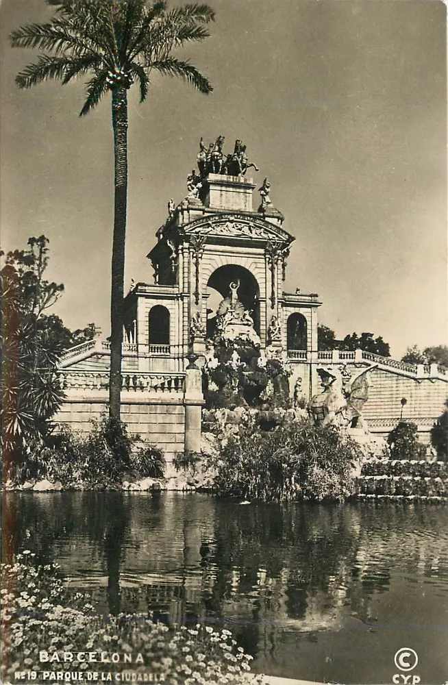 Parque de la Ciudadela — Fonte monumental com palmeira — CYP, n°19 - Frente