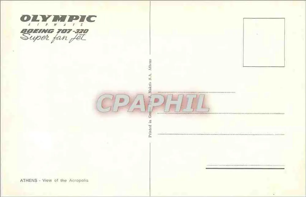 Athene - Uitzicht op de Akropolis — Olympic Airways - Achterkant