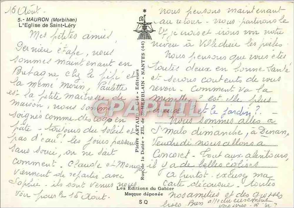 Igreja de Saint-Léry — Mauron (Morbihan) — Edições da Dûte — n°5 - Verso