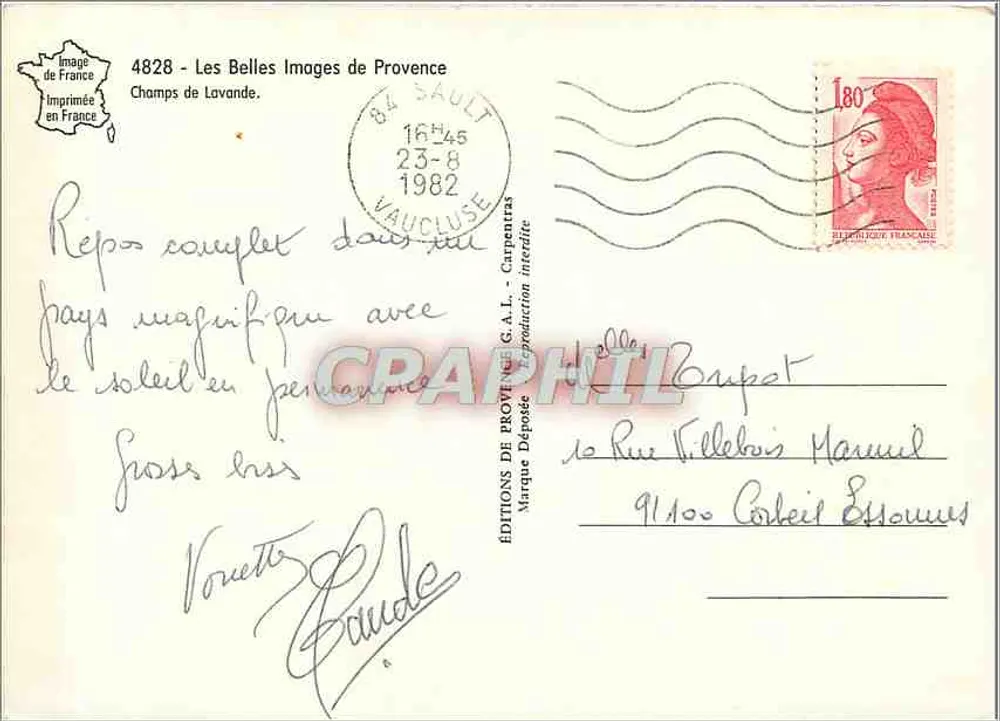 As Lavandas na Provença — Éditions de Provence, n° 4828 - Verso