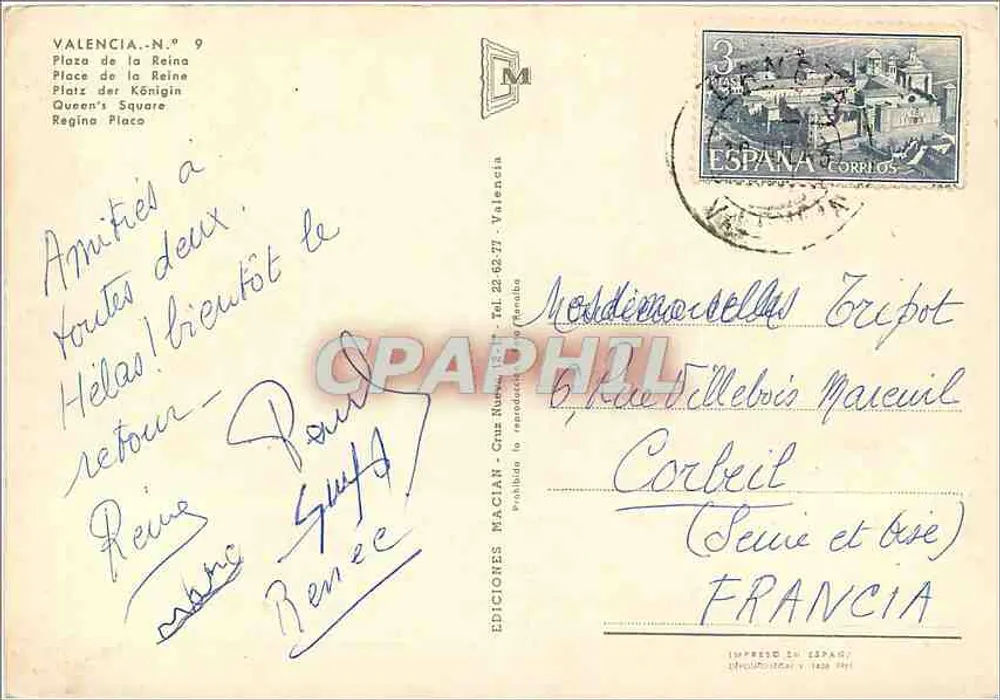 Plaats de Reina — Valencia — Éditions Macian - Achterkant