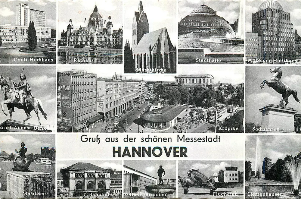 Hannover — widok panoramiczny z zabytków — Verlag Dr. Müller, Hannover, n° 372 - Awers
