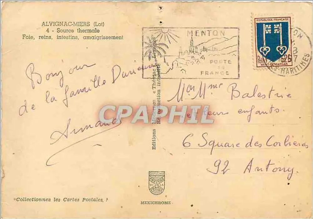 Um dos efeitos das águas de Miers — ALVIGNAC-MIERS (Lot) — Edições Mexichrome - Verso
